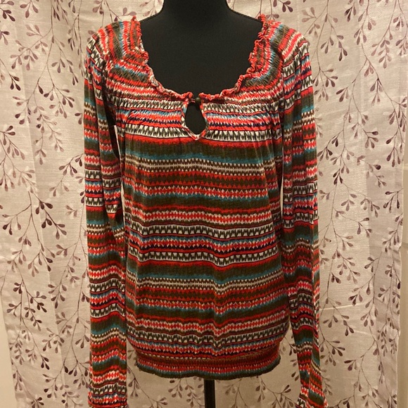 Lucky Brand Tops - Lucky Brand - Long Sleeve Multi Color Top